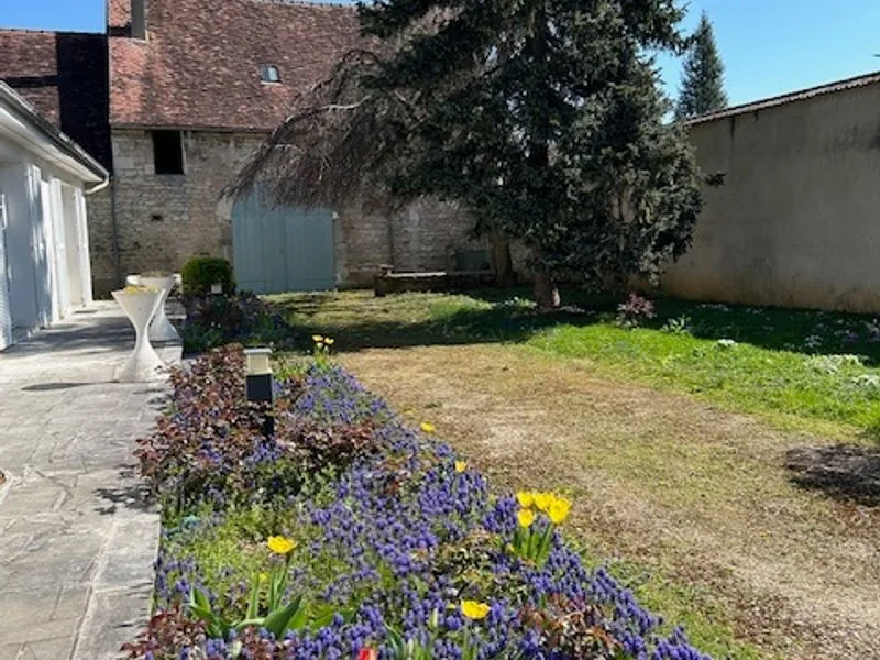 View over the Chablis vineyards from the garden of La Maladrerie